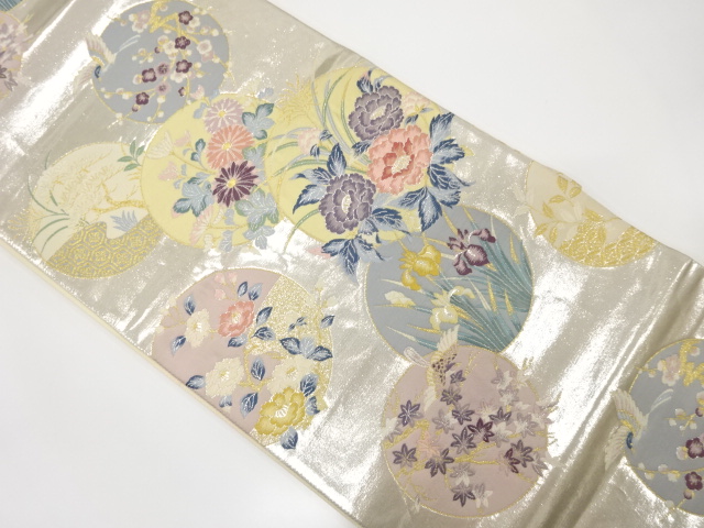 翔鳥丸花文織り出し　袋帯